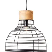 Brilliant 99560/76 Avia Pendel Zwart/Hout - 1 x E27