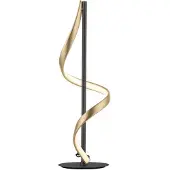 Paul Neuhaus Q-Swing tafellamp, antraciet/messing Q-Swing, dimbaar, zwart, Woon-/ Eetkamer, Aluminium, Modern