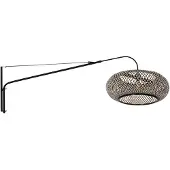 Steinhauer Wandlamp Elegant Classy 4449ZW – Zwart armatuur met bamboe kap Ø60 cm