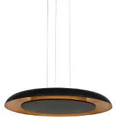 Steinhauer Hanglamp Golden Veil 4332ZW - Moderne zwarte hanglamp met gouden binnenzijde, hoogte instelbaar tot 125 cm, met ingebouwde LED-verlichting -