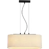 Searchlight Hanglamp Hessian, dimbaar, wit / opaal, Woon-/ Eetkamer, Textiel / Stof / Zijde, Hanglamp