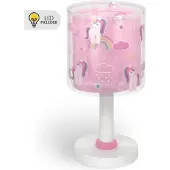 DALBER Tafellamp Unicorns, paars / roze / rose, Kinderkamer, Kunststof, Tafellamp