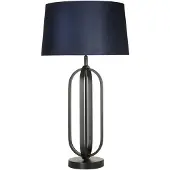 Searchlight Tafellamp Chic zwart met blauwe kap