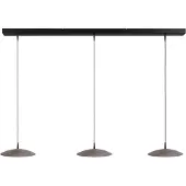 Masterlight 3-lichts hanglamp Scala 130cm zwart met nikkel Ø 25cm