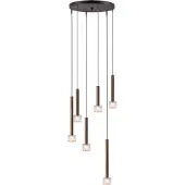 Masterlight Led hanglamp Fabro 6-lichts - antiek koper