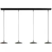 Masterlight 4-lichts hanglamp Scala 130cm zwart met nikkel Ø 20cm