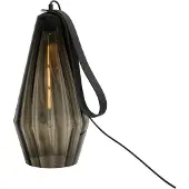 Masterlight Tafellamp zwart Diamond 40cm met smoke glas
