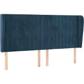 vidaXL Hoofdbord met randen 183x23x118/128 cm fluweel donkerblauw