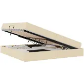vidaXL Opbergbed met matras met matras Crème 200 x 200 cm Polyester