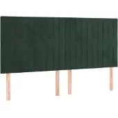 vidaXL Hoofdbord donkergroen 200x5x118/128 cm fluweel