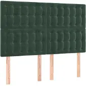 vidaXL Hoofdbord donkergroen 144x5x118/128 cm fluweel