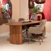 Giga Meubel Eettafel Feline Bruin 240cm