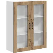 Syfax Wandglas cabinet LUCCA Artisanaal eiken 80 x 31 x 100 cm