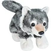 Wild republic Hug'Ems knuffel: wolf 18 cm grijs