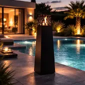 DIVINA FIRE Vulcano Nero 40x40x145mm -ethanol tuinhaard voor buitengebruik