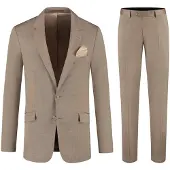 Gents - pak / kostuum camelbruin - Wol - Kamelsbruin - Maat 28/28