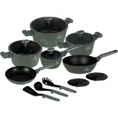 Berlinger Haus BH-8208 pan met titanium coating, set van 15 stuks, matgroene collectie
