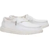 HeyDude Instapper Women Wendy Frayed Canvas Snow White-Schoenmaat 39