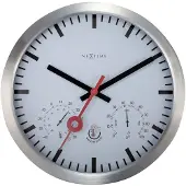 Nextime Clematis – Wandklok – 35 cm – Aluminium – Wit – Weerbestendig/Stil