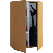 VCM Houten bezemkast | 4 vakken | Huishoudelijke kast | Afmetingen: B. 70 x H. 111 x D. 38 cm | 2 draaideuren – Lona L