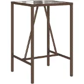 vidaXL Tuinbartafel 70x70x110 cm poly rattan bruin