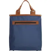 Run Away Stevige Boodschappentas met Leren Handvatten Blauw