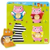 Goula Houten Puzzel - - 59452 - 4 Stukken - 22x22 cm - Voor Kinderen van 1 tot 2 Jaar