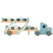 Small Foot - Houten Vrachtwagen Transporter Chicago met Auto's, 9dlg.