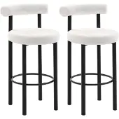 HOMCOM barkruk - badstof - 50x52,5x98cm - crème