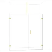 Maxaro Diamond Douchedeur | 185 cm Glanzend lichtgoud Helder glas Draaideur