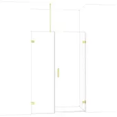 Maxaro Diamond Douchedeur | 135 cm Glanzend lichtgoud Helder glas Draaideur