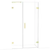 Maxaro Diamond Douchedeur | 115 cm Glanzend lichtgoud Helder glas Draaideur