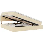 Syfax Opslag bed met matras Crème 200 x 200 cm fluweel