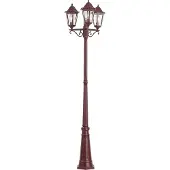 QAZQA Klassieke buitenlantaarn donkerrood 220cm 3-lichts IP44 - Havana
