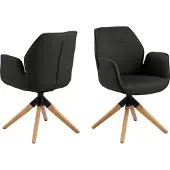 AC Design Eetkamerstoel Aubin - donkergrijs/bruin