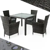 Casaria Polyrotan Tuinset Bali 5-delig Grijs/Antraciet