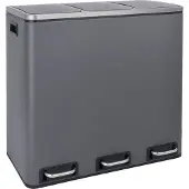 SVITA TM3X18 Prullenbak 54L - afvalbak afvalscheiding grijs