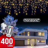 Monzana Lichtgordijn 400 LED Kerstdeco Warmwit 15 Meter