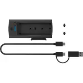 Icy Box IB-180MS-C31 DockingStation voor NVMe M.2 SSD en SATA Drive - met USB Type-C naar Type-C/Type-A-combikabel