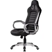 Amstyle bureaustoel/kantoel RACER, lederlook, zwart