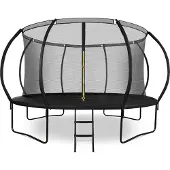 HyperMotion XXXL Trampoline 430 cm met Intern Veiligheidsnet en Ladder - Kindertrampoline - Max. 150 kg - Zwart