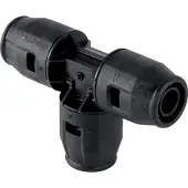 Geberit pushfit systeemfitting met 3 aansluitingen, pvdf, t-stuk, 16 mm 16 mm 16 mm, zwart
