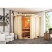 Karibu | Saja Sauna met Dakkraag | Bronzeglas Deur