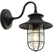 LINDBY Wandlamp buiten Kyan , dimbaar, zwart, metaal, Antiek, Wandlamp buiten