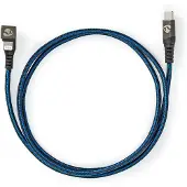 Nedis USB-kabel USB 2.0 | Apple Lightning 8-polig | USB-C stekker | 60 W | 480 Mbps | Vernikkeld | 1,00 m | Rond | Gevlochten / Nylon | Blauw / Zwart