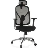 Hjh OFFICE Bureaustoel / draaistoel RALOO PRO zitting stof / rugleuning mesh zwart