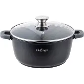 Northix Braadpan met deksel - 24cm - Zwart - Inductie