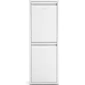 Klarstein afvalbak met twee compartimenten, 2 vakken - 36 liter, afvalscheidingssysteem, roestvrij staal, wandmontage, compact en ruimtebesparend, aparte deuren, wit