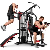 Hop-Sport HS-1054K – Krachtstation – Multifunctioneel 3-Zone Systeem – 72 kg Gewichtsblok – Met Bokszak