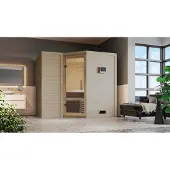 Karibu | Sahib 2 Sauna | Helderglas Deur | Kachel 9 kW Externe Bediening
